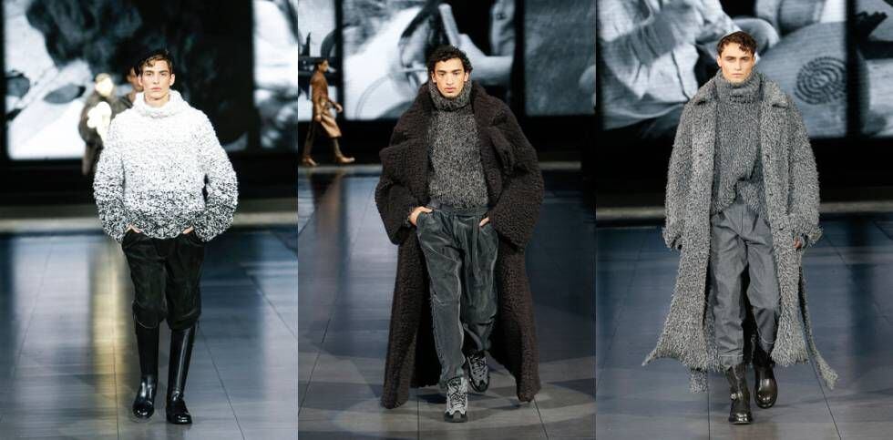 Tres 'looks' del desfile otoño/imvierno de Dolce & Gabbana.
