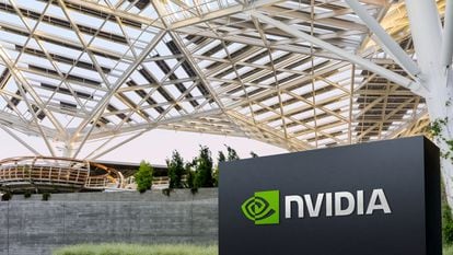 El logo de Nvidia en su sede en Santa Clara (California), en una imagen de archivo.