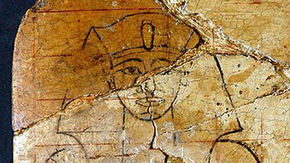 El retrato frontal de faraón en la Tabla del Maestro, de 3.500 años de antigüedad.