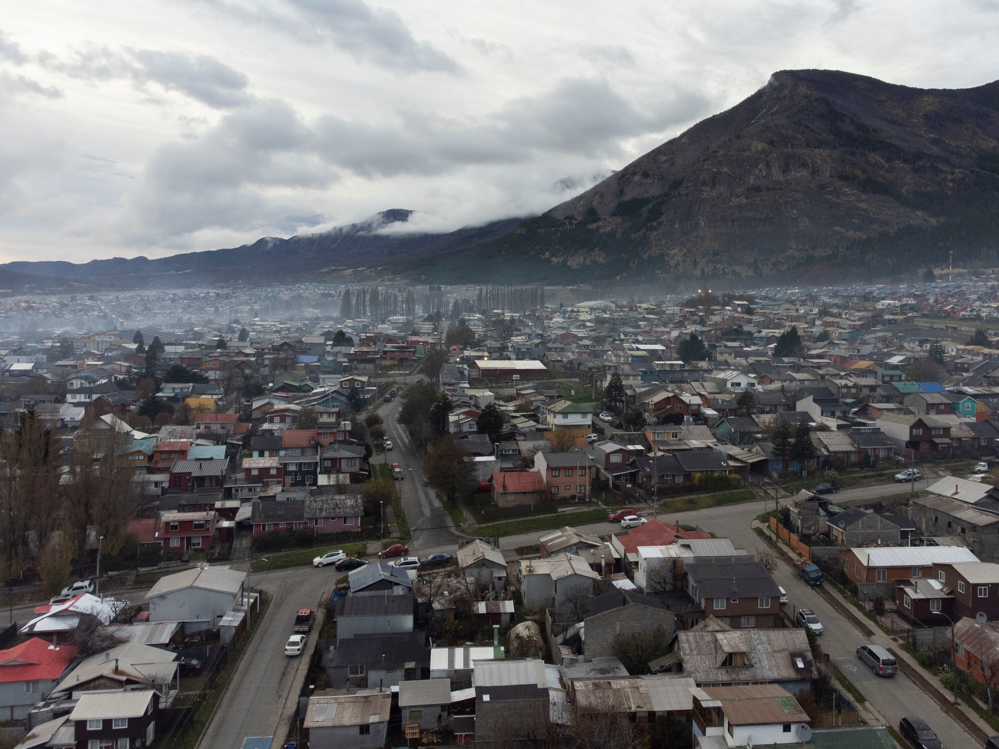 Vista general de Coyhaique, capital de la región de Aysén.