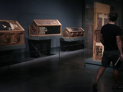 Tres de les peces conservades al Museu de Lleida del monestir de Sixena.