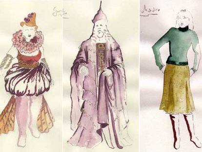 Diseños de vestuario para la ópera &#39;Dulcinea&#39;, del figurinista Jesús Ruiz Moreno.