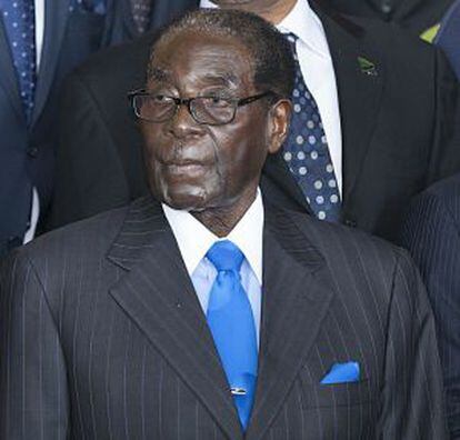 Robert Mugabe, presidente de Zimbabue, este viernes en Addis Abeba.