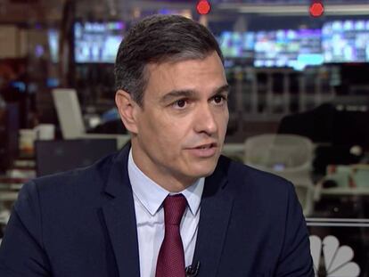 Pedro Sánchez, este miércoles, en una entrevista en el programa 'Morning Joe', en Nueva York.