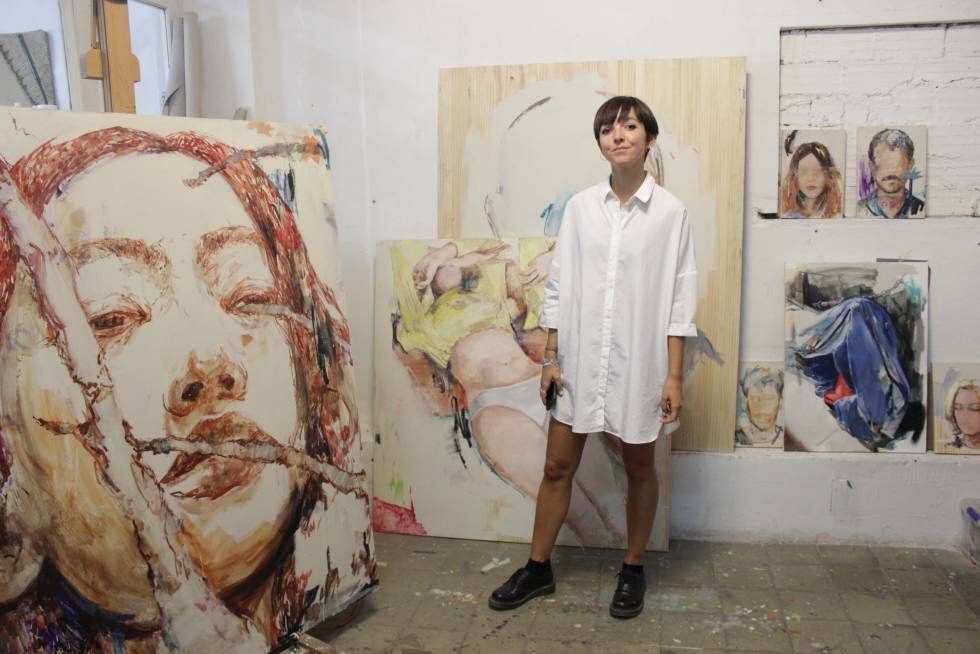 El estudio de Desi Civera en el festival Artistas del Barrio de 2017. La pintora también participa en la edición de 2019.