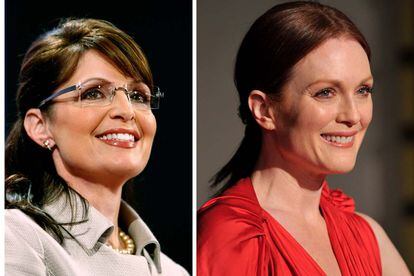 Sarah Palin también tiene su doble en el cine. Juliann Moore interpreta a la ex candidata republicana a la vicepresidencia estadounidense en el drama político Game Change.
