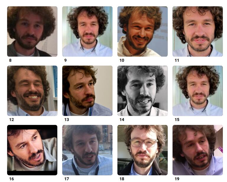 La start-up de reconocimiento facial Clearview AI rastrea internet para encontrar fotos de caras. Luego las coloca en una enorme base de datos y su software permite identificar a millones de personas. En la imagen, las fotos son de un periodista de EL PAÍS.