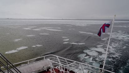 Blocks of ice floating off the coast last week near the island of Spitsbergen.
