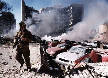 El edificio federal de Oklahoma City que fue objetivo del atentado de Timothy McVeigh en 1995. 