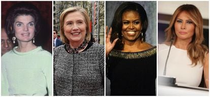 Desde la izquierda: Jackie Kennedy, Hillary Clinton, Michelle Obama y Melania Trump.