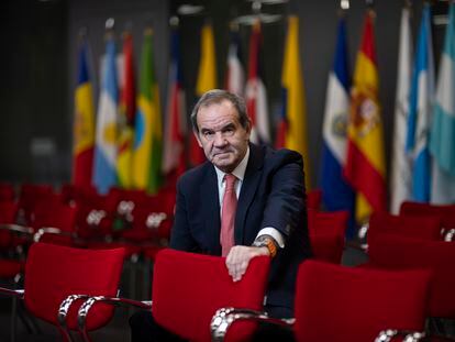 Andrés Allamand, este jueves en la sede de la Secretaría General Iberoamericana, en Madrid.