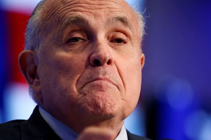 Former New York Mayor Rudy Giuliani speaks in Washington, U.S., May 5, 2018.