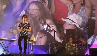 Concierto de Jamie Cullum, en la playa de Zurriola, en el festival de Jazz de San Sebastián en 2013.