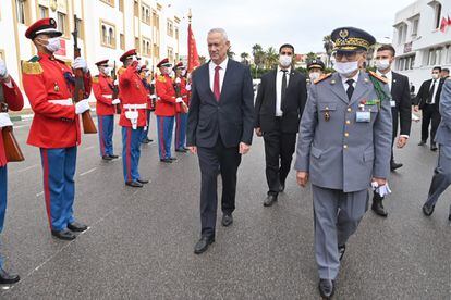 El ministro de Defensa israelí, Benny Gantz, del 24 de noviembre en Rabat.