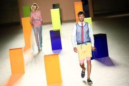 Fashion show of the spring summer 2017 collection in Barcelona.
