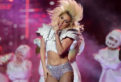 Lady Gaga durante su concierto en la Super Bowl el pasado febrero en Texas.
