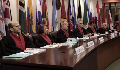 Jueces de la Corte Interamericana en la sesión sobre Costa Rica en 2012. / J. A. (EFE)