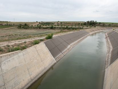 El canal Segarra-Garrigues, en Lleida, que ha cerrado el suministro el pasado fin de semana.