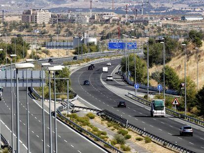 La radial 3, a su paso por Vicálvaro, Madrid.