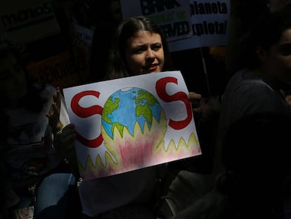 El movimiento estudiantil Friday for Future protesta en Madrid contra el cambio climático, en mayo pasado.