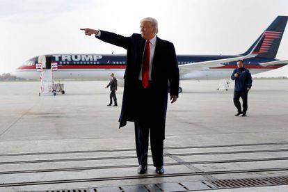 El candidato republicano, Donald Trump, llega a un mitin en Wilmington, Ohio, el pasado viernes.