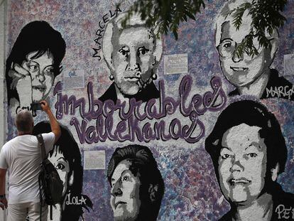 El mural dedicado a seis mujeres referentes del distrito de Villa de Vallecas.
