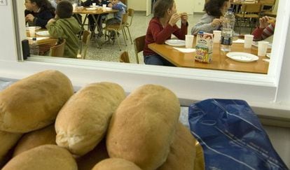 Comedor escolar en un colegio del municipio lucense de Ourol. 