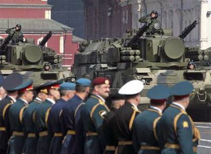Carros de combate rusos, en el desfile del Día de la Victoria, el pasado 9 de mayo en Moscú.