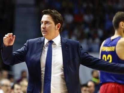 Xavi Pascual, a la final de Lliga entre Barça i Madrid.