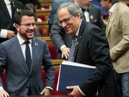 En vídeo, la intervención de Torra ayer en el Parlament.