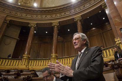 Xavier Trias, en un pleno del Ayuntamiento.