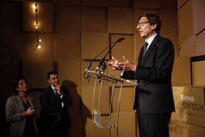 El presidente de Bankia, Jos&eacute; Ignacio Goirigolzarri, en la presentaci&oacute;n. 