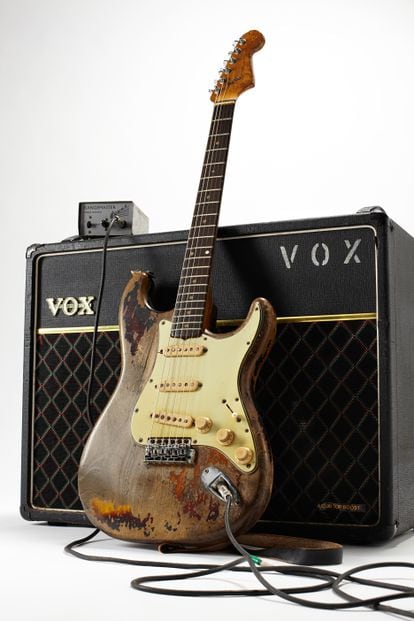 La célebre Fender Stratocaster de Rory Gallagher, fotografiada en 2012. 