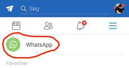 Apariencia del botón de WhatsApp que ha aparecido por aquí