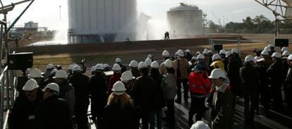 Simulacro de accidente en una planta química de Tarragona.