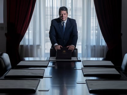 El primer ministro de Gibraltar, Fabian Picardo, el sábado durante la entrevista en la sede de su Gobierno.