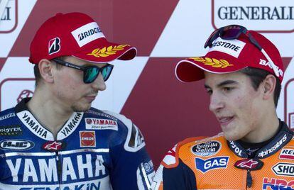 Lorenzo y Marquez, antes de la sesión de clasificación.