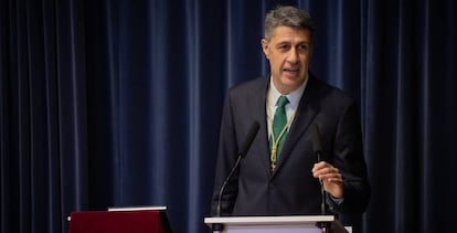 El popular Xavier García Albiol durante el acto de investidura por segunda vez como alcalde de Badalona, en mayo de 2020.