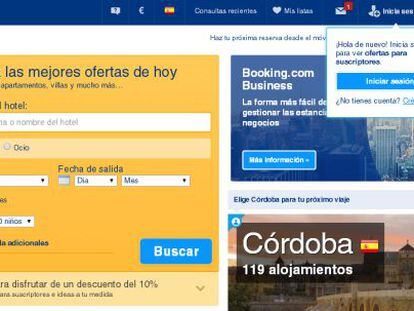 Imagen de la web de Booking.