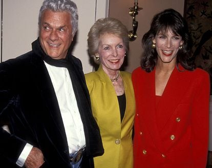 Tony Curtis, Janet Leigh y Jamie Lee Curtis en 1991.