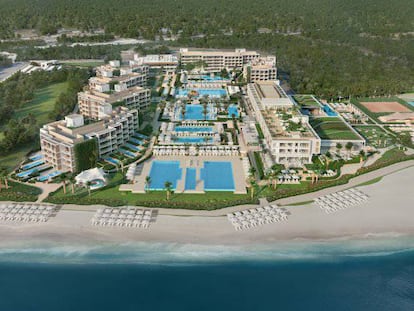 Recreación del hotel Ikos Andalusia, cuya inauguración se retrasa a septiembre.