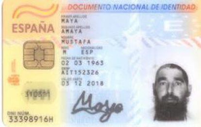 DNI de Mustafa Maya Amaya, detenido en marzo.