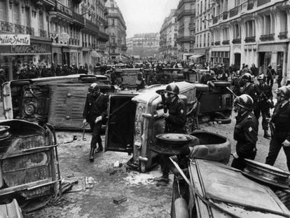 Imagen de Par&iacute;s durante las protestas de mayo de 1968. 