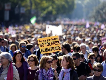 Manifestación en noviembre de 2015 en Madrid contra la violencia de género.