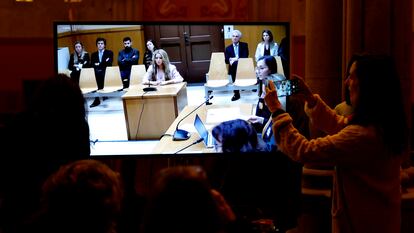La cantante Shakira durante el juicio celebrado este lunes en la Audiencia Nacional.