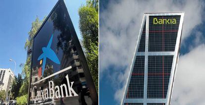 Sedes de CaixaBank y Bankia