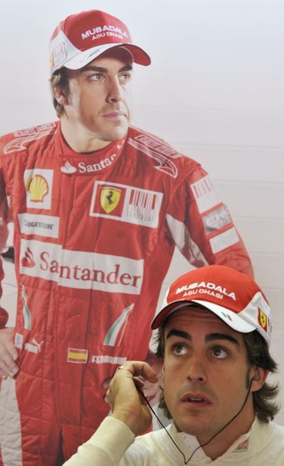 Fernando Alonso, durante la rueda de prensa posterior a la clasificación