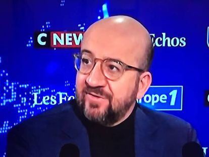 El presidente del Consejo Europeo, Charles Michel, durante la entrevista en Europe 1.