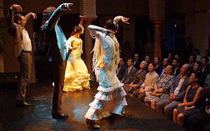 Actuaci&oacute;n en el museo del Baile Flamenco de Cristina Hoyos, en Sevilla. 
