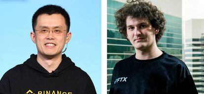 Los fundadores de Binance, Changpeng Zhao, y FTX, Sam Bankman-Fried.